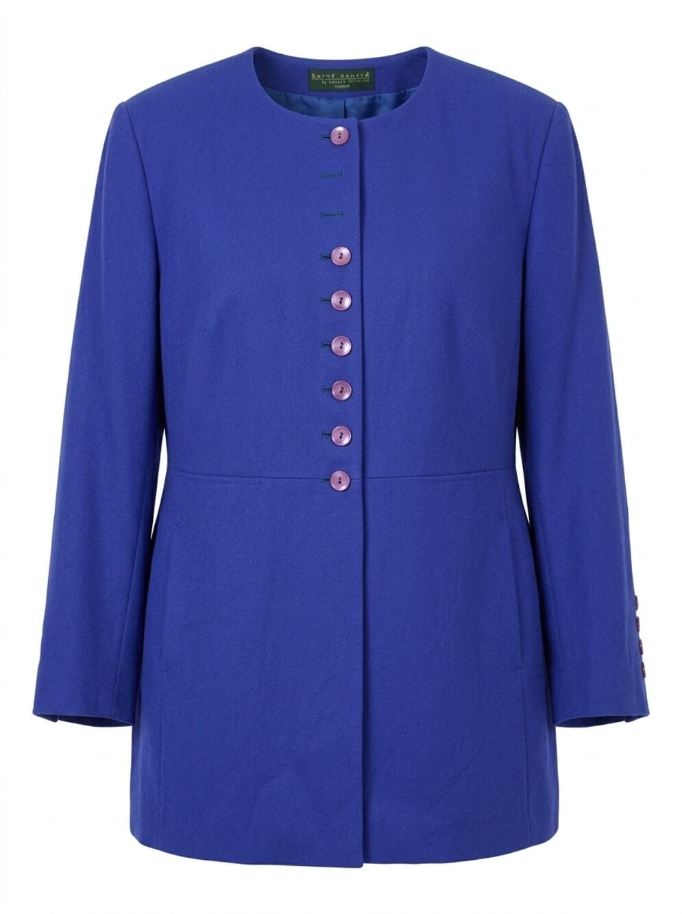 Harve Benard 100% Wool Blue Lined Crew Neck Jacket Women Plus Size 22W